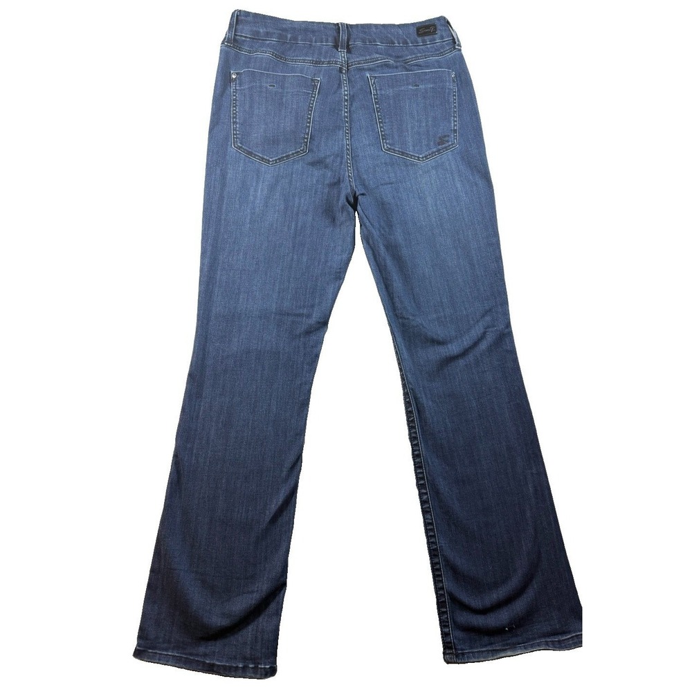 Womens 14 Bootcut Jeans Seven7 Dark Blue Tummyless High Rise Stretch Denim - Picture 2 of 14